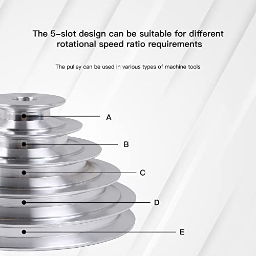 5 Stepped Pulley 25mm Bore | Aluminum Cone Pulley | 5mm Keywayed - size: 25MM BORE