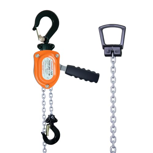 Lever Chain Hoist, G80 Load Chain, 10 ft Lift, 1650 lb (3/4 Ton) - size: 1,650 lb (0.75 MT)