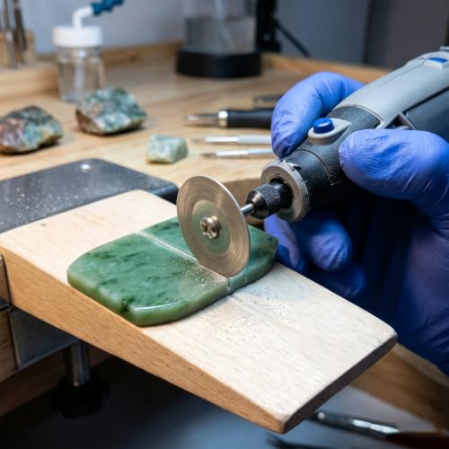 Diamond Cutting Wheel 10 PCS (22mm/0.86in) Professional with 402 Mandrel 2 PCS for Rotary Tools Cutting Disc Accessories - size: 22mm