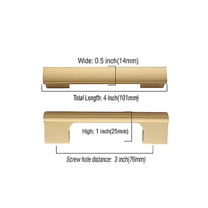 Asidrama 10 Pack 3 Inch(76mm) Brushed Gold Cabinet Pulls Kitchen Cabinet Handles Gold Cabinet Pulls Cabinet Hardware for Cupboard Drawer - color: Gold, size: 3" Hole Center(76mm)