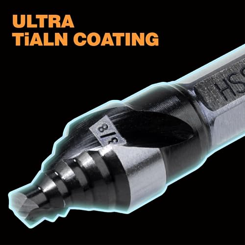3/8" Single Size M35 Step Drill Bit Unibit for Hole Drilling - size: Single Size 3/8" (2 Flutes)