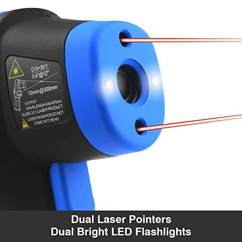 BTMETER BT-1500C Pyrometer Non Contact Laser Infrared Thermometer Measures -58℉ to 2732℉ (-50℃ ~ 1500℃) High Temp, IR Temperature Gauge with Color LCD (NOT for Human Temp) - color: BT-1500C Blue