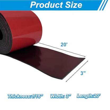 Adhesive Rubber Strips 3" Wide x 1/16" Thick x 20' Long for Cushion - size: 3" Wide x 1/16" Thick x 20' Long