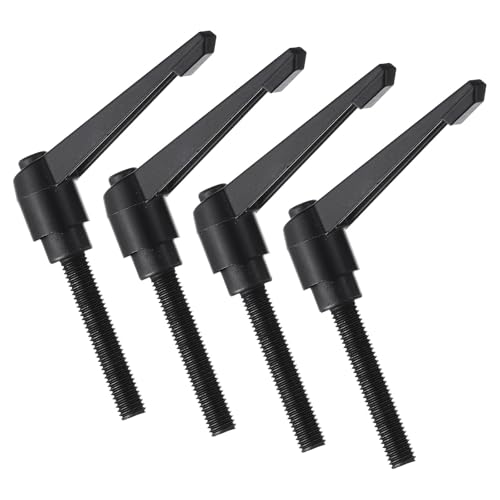 uxcell 4pcs Clamping Lever Handles, M10 x 60mm Black Oxide Carbon Steel Threaded Male Stud, Adjustable Handles Locking Quick Release Ratchet Push Button Bolt Knobs, Black - size: M10 x 60mm