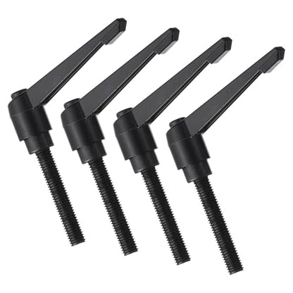 uxcell 4pcs Clamping Lever Handles, M10 x 60mm Black Oxide Carbon Steel Threaded Male Stud, Adjustable Handles Locking Quick Release Ratchet Push Button Bolt Knobs, Black - size: M10 x 60mm