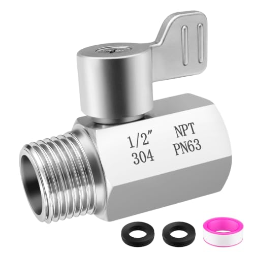 Shower Head Shut Off Valve,304 Stainless Steel 1/2" Mini Ball Valve NPT Thread,Shower Head Flow Control Valve - size: 1/2 inch