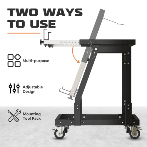 APARECIUM Panel Handler Cart and Shop Stand, Tilting Panel Cart with Rolling Casters, Tilting Panel Mover Mobile Workbench, Drywall Cart for Woodworking, Lumber Furniture Workshop, Warehouses, Garage