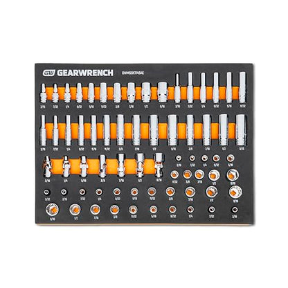 GEARWRENCH 68 Piece 1/4” Drive Master SAE Socket Set | GWMSSKT14SAE - style: 1/4" Chrome Sockets