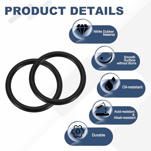 uxcell 10Pcs AS-326 O-Rings, Nitrile Rubber O-Rings 1-5/8" ID, 2" OD, 3/16" Width Round Sealing Gasket for Automotive Machine Plumbing Sealing Repair (70 Durometer, Black) - size: 1-5/8" ID, 2" OD, 3/16" Width