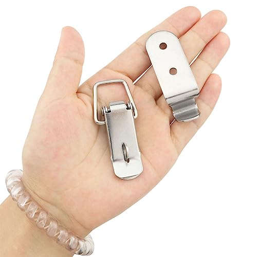 4PCS 58mm Stainless Steel 90-Degree Tool Box Hood Locks Latches Cabinet Trunk Trailer Tool Box Door Hood Locks Latches Tool Box Hasps Closet Case Box Chest Barn Crate Hasps Latches - size: 58mm