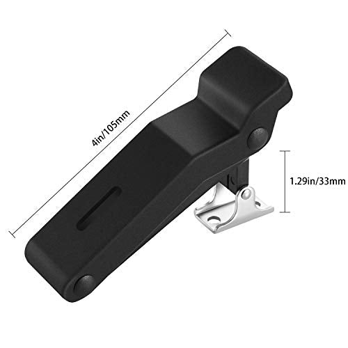 2 Pieces Rubber Latch Flexible Front Storage Rack 4 Inch with Hole, Over Center Thermoplastic Elastomer Boat Latch for Door Handle, Cooler, Cargo Box, and Compartment