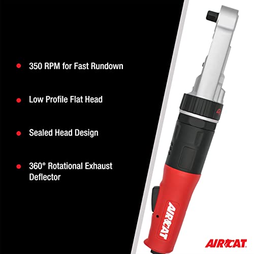 AIRCAT 809-SH-5 1/2" Sealed Flat Head Ratchet - size: 1/2-Inch (Pack of 1)