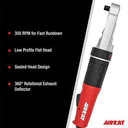 AIRCAT 809-SH-5 1/2" Sealed Flat Head Ratchet - size: 1/2-Inch (Pack of 1)