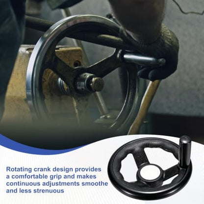 uxcell Handwheel with Revolving Handle, 0.5" Hole x 4.9" OD, Black - size: 0.5" Hole x 5" OD