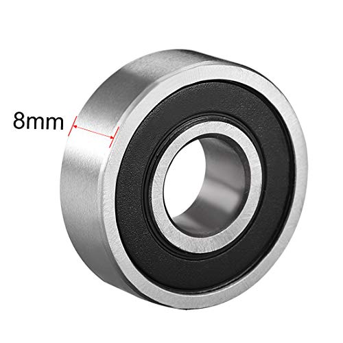 uxcell 6000-2RS Ball Bearing 10mm x 26mm x 8mm Double Sealed 180100 Deep Groove Bearings High Carbon Steel Z1 (Pack of 2) - size: 10 mm x 26 mm x 8 mm