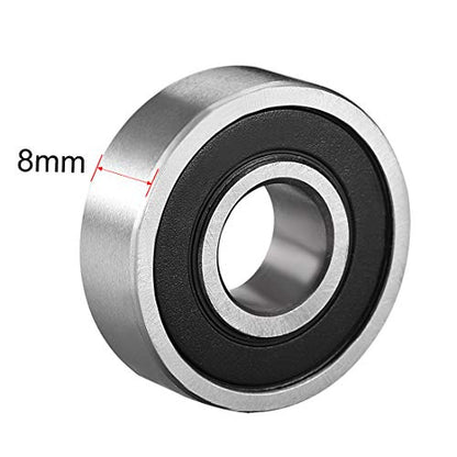 uxcell 6000-2RS Ball Bearing 10mm x 26mm x 8mm Double Sealed 180100 Deep Groove Bearings High Carbon Steel Z1 (Pack of 2) - size: 10 mm x 26 mm x 8 mm