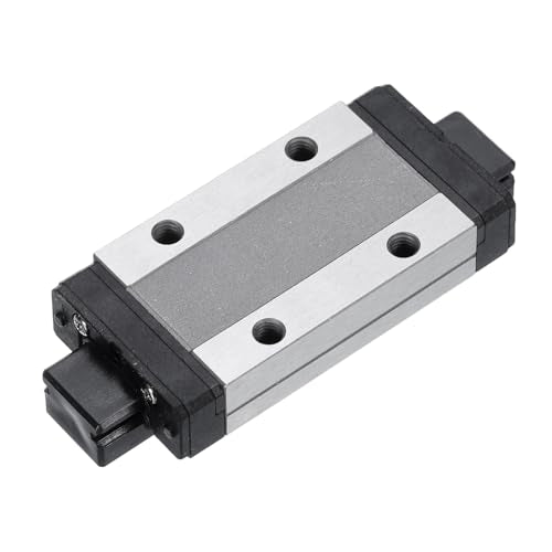 uxcell MGN9H Bearing Steel Sliding Carriage Block with Plastic Anti-Fall Strip for 9mm MGN9 Linear Motion Slide Rail Guide, Black