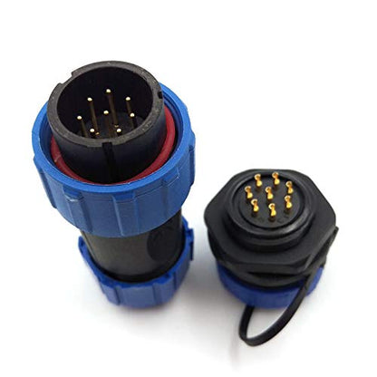 SP21 2Pin-12Pin IP67 Panel Mount Waterproof Aviation Cable Connector,21mm Panel Mount Connector Plug and Socket (8Pin) - size: 8Pin