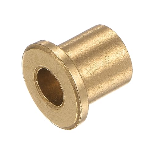 HARFINGTON 8pcs Flange Bearing Sleeve 6mm Bore 10mm OD 12mm Length 2mm Flange Thickness Bronze Bushing Self Lubricating Bushings Sleeve for Industrial Equipment - size: 6mm x 10mm x 12mm