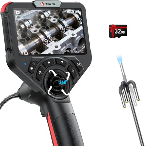 3.9mm 360° Articulating Borescope 4-Way Endoscope Camera with Light - size: 3.9mm