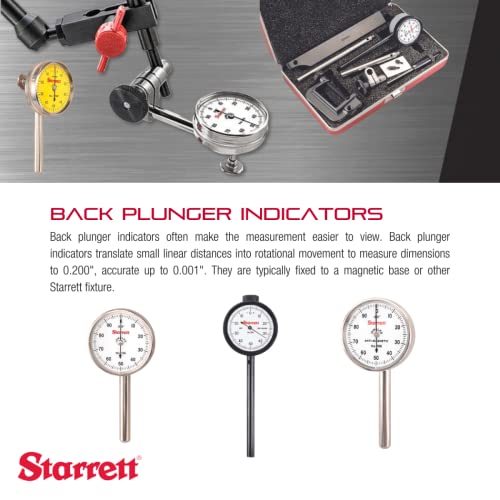 Starrett Universal Dial Test Indicator Set, 200" Range, .001" Grad