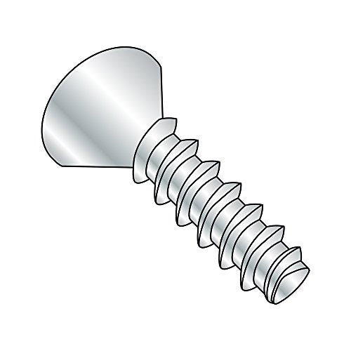 Small Parts 1024LPF Steel Thread Rolling Screw for Plastic, Zinc Plated, 82 Degree Flat Head, Phillips Drive, #10-14 Thread Size, 1-1/2" Length (Pack of 100)