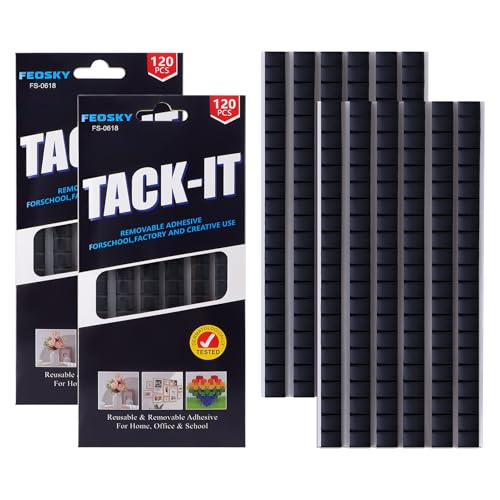 Feosky Adhesive Poster Sticky Tack Putty, Reusable and Removable Adhesive Putty, Mounting Putty for displaying Wall Paintings, Picture, Decoration, Crafts (Black, Pack of 2) - color: Black, size: 2Pack