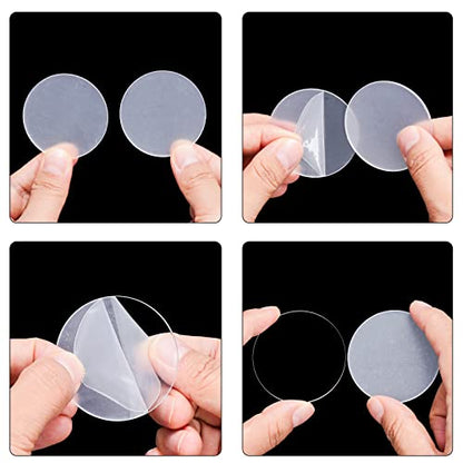 Tongcloud 50pcs 2 Inch Round Clear Acrylic Plexiglass Sheet Disc Circle Plastic Sheet Plastic Sheet Transparent Board Panel for Glass DIY Project Picture Frame Paintings Art (2'', Transparent, 50)