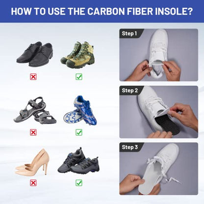 Carbon Fiber Insole 1 Piece, FAKILO Carbon Fiber Foot Plate Shoes Insert for Women Men, Rigid Support for Hallux Rigidus, Turf Toe, Foot Fractures, Mortons Toe - 302mm - size: 302mm - Women's Size 14, Men's 13