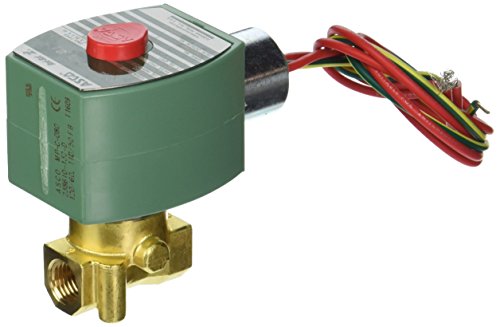 ASCO 8262H212-120/60,110/50 Brass Body Direct Acting General Service Solenoid Valve, 1/4" Pipe Size, 2-Way Normally Closed, Nitrile Butylene Sealing, 9/32" Orifice, 0.88 Cv Flow, 120V/60 Hz, 110V/50 H
