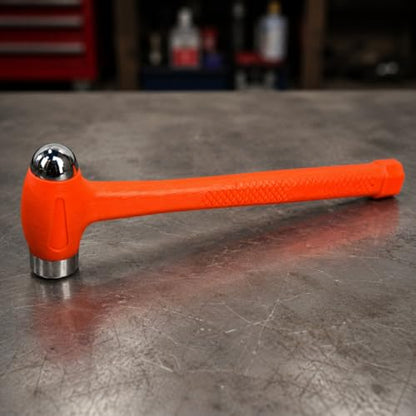 Stark USA 32oz Dead Blow Hammer Dual Head - 2-Pounds Ball Peen Blow Striking Ball Peen and Flat Face Pein Non-Slip Grip Handle, Orange - size: ['2 lb']