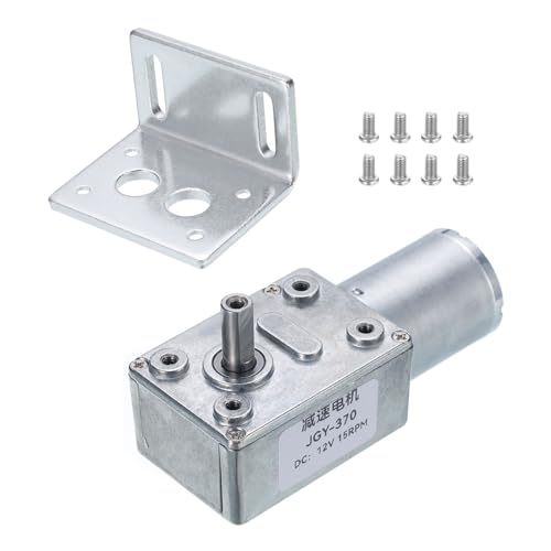 MECCANIXITY DC 12V High Torque Turbine Worm Geared Motor with 6mm Shaft 15RPM Geared Motor Gear Box Reduction Motor for Boat, Car, Fan, Home Appliance - style: 15 RPM
