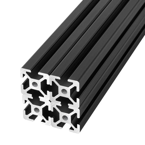 IXGNIJ 1010/10 Series 1 Inch x 1 Inch T Slot Aluminum Extrusion (25mmx25mm) European Standard Anodized for 3D Printer Parts and CNC DIY Black 400mmX4 - color: Black, size: 400mm(15.7'')