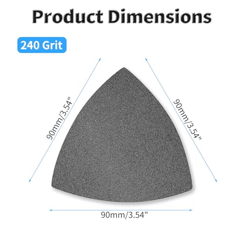 12 Pcs Detail Sander Sandpaper, 240 Grit Triangular Sandpapers - size: 240 Grit