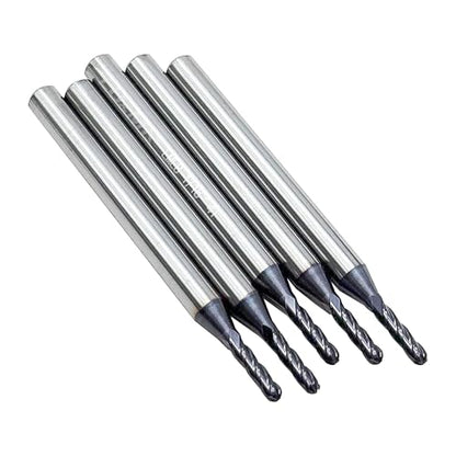 LU&MN 4T Carbide Ball Nose End Mill Bits, 1/16" Dia, 1/8" Shank Dia, 5 PCS