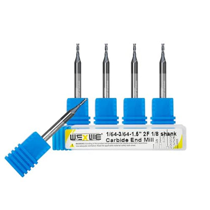 Tools Carbide End Mill Square Milling Cutter for Cutting Alloy Steels,Cast Iron, Hardened Steel - 2 Flute Cutting Tools 1/8 Shank (1/64-1.5" 5PCS) - size: CEM 1/64-1.5" 5PC