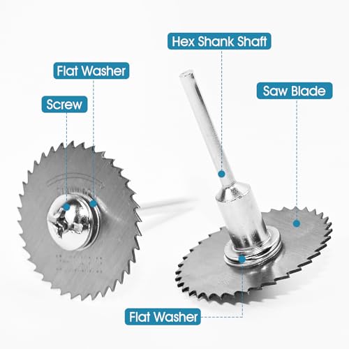 9Pcs 1/4" Hex Shank Rotary Saw Blades Cutting Wheel Set - color: silver