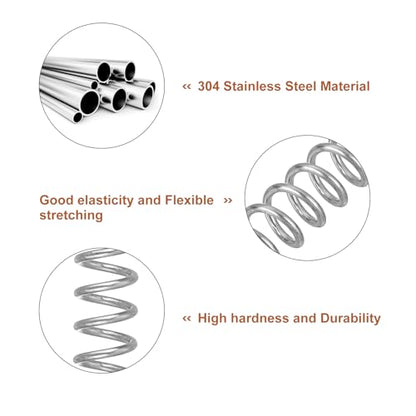 uxcell 5Pcs Compression Spring, Wire Diameter 0.039", OD 0.31", Free Length 1.38" 304 Stainless Steel Coil Mechanical Compressed Spring, Silver - size: 0.039" x 0.31" x 1.38"