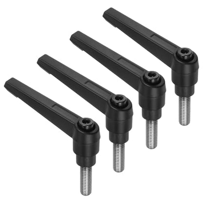 uxcell 4pcs Clamping Lever Handles, M8 x 20mm 304 Stainless Steel Threaded Male Stud, Adjustable Handles Locking Quick Release Ratchet Push Button Bolt Knobs, Black - size: M8 x 20mm