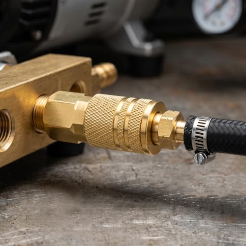 GASHER 12PCS 3/8"MNPT Brass Industrial Coupler,1/4 Flow Quick Connect Air Coupler - size: 3/8" NPT Male Threads