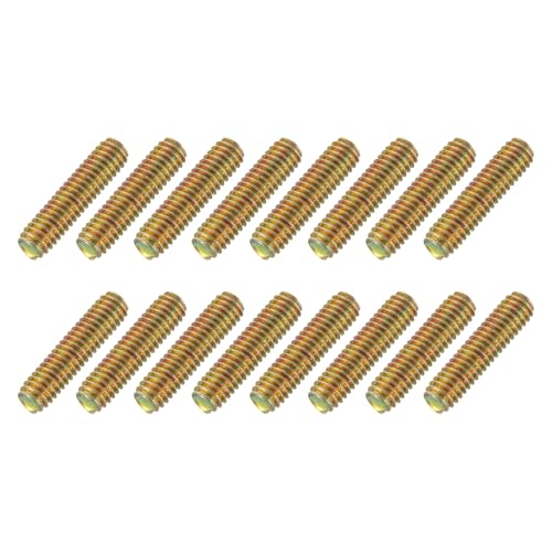 uxcell 16 Pack Fully All Threaded Rod 5/16" Thread, 1-1/4" Length, Thread Screw Threaded Rod Screw Sofa Foot Screw Bolt for Chair Furniture Mounting Assembly Fastening - size: 1-1/4"