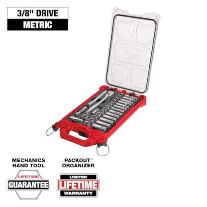 Milwaukee 48-22-9482 32-Piece Metric 3/8 in. Mechanics Ratchet and Socket Set with PACKOUT Case