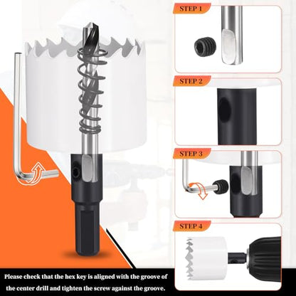 METALLIXITY Bi-Metal Hole Saw 8" 203m M42 W/ 2 Drill Bits White