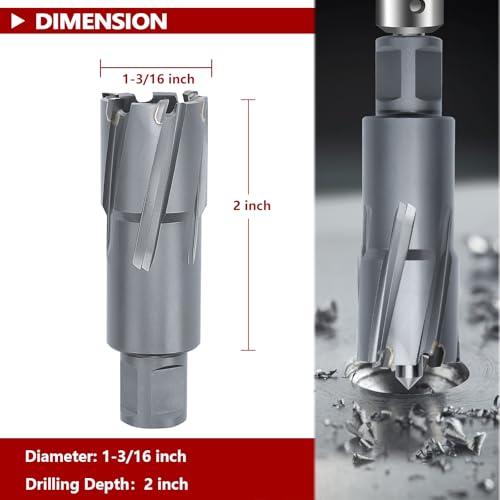 1-3/16" x 2" Annular Cutter with Weldon Shank - size: 1-3/16" diameter, style: 2" depth