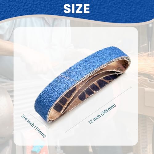 60PCS 3/4 x 12 Inch Sanding Belts, Replacement Belts for Knife Sharpeners - size: 12x3/4 inch