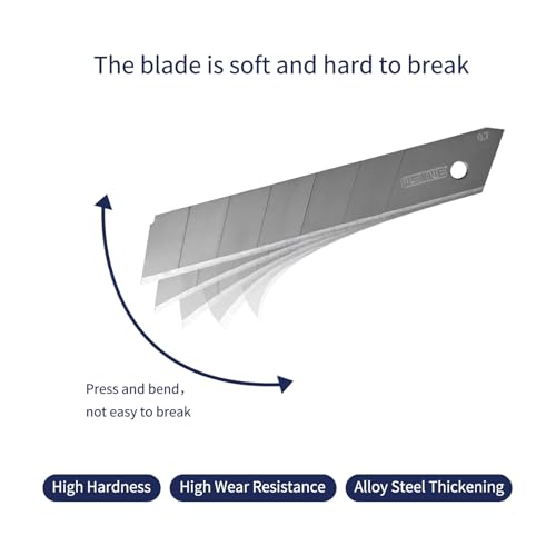 Tools 25mm Utility Knife Replacement Blades,60 Degree Snap Off SK4 Steel Blades for Retractable Cutting Knives, Hobby, Craft Knife, Box Cutter 20PCS - size: 25MM 20PC