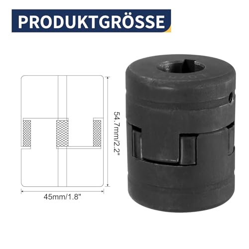uxcell 3/4" to 7/8" L075 Flexible 3-Piece L-Jaw Coupling Coupler Set - size: 3/4" to 7/8"