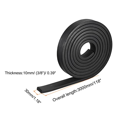 uxcell EPDM Rubber Foam Sheet Strips 3/8" T x 1.18" W x 118" L, Neoprene Rubber Sheet Rolls for DIY Gasket, Sealing Padding, Reduce Vibration Mat - size: 3/8"T x 1.18"W x 118"L