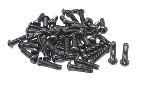 iexcell 50 Pcs 1/4-20 x 1 Stainless Steel 304 Hex Socket Button Head Cap Screws Bolts, Black Oxide Finish, with Hex Key Spanner - size: 1/4-20 x 1"