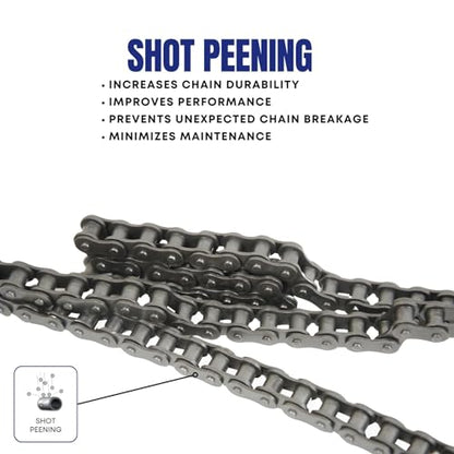Jeremywell 40 Roller Chain 10 Feet with 2 Connecting Links for Go Karts, Mini Bikes, Scooters, ATV, MTV, Dirt Bike and Other Industrial Machinery - size: 10 Feet, style: 2 Master Link